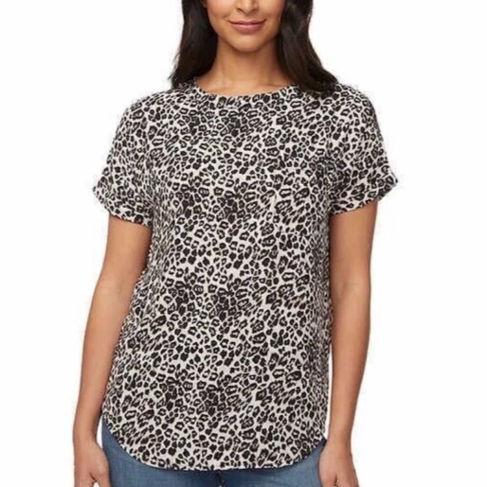 Buffalo David Bitton Black and White Animal Print Top